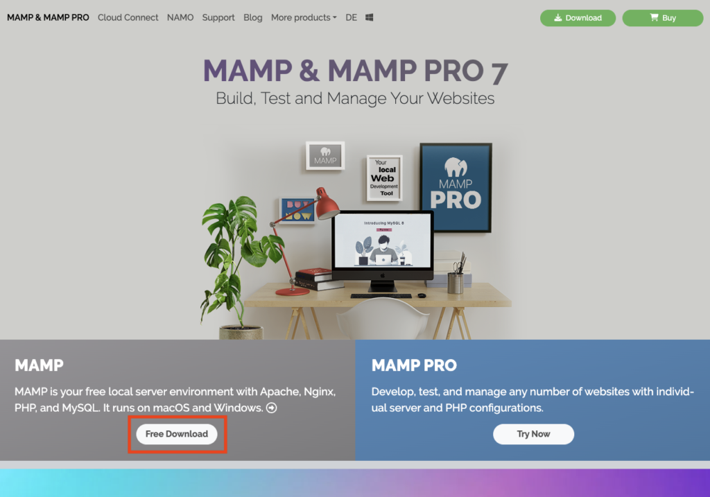 MAMPトップ画面